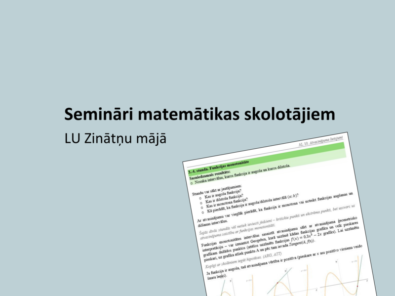 Semināri matemātikas skolotājiem